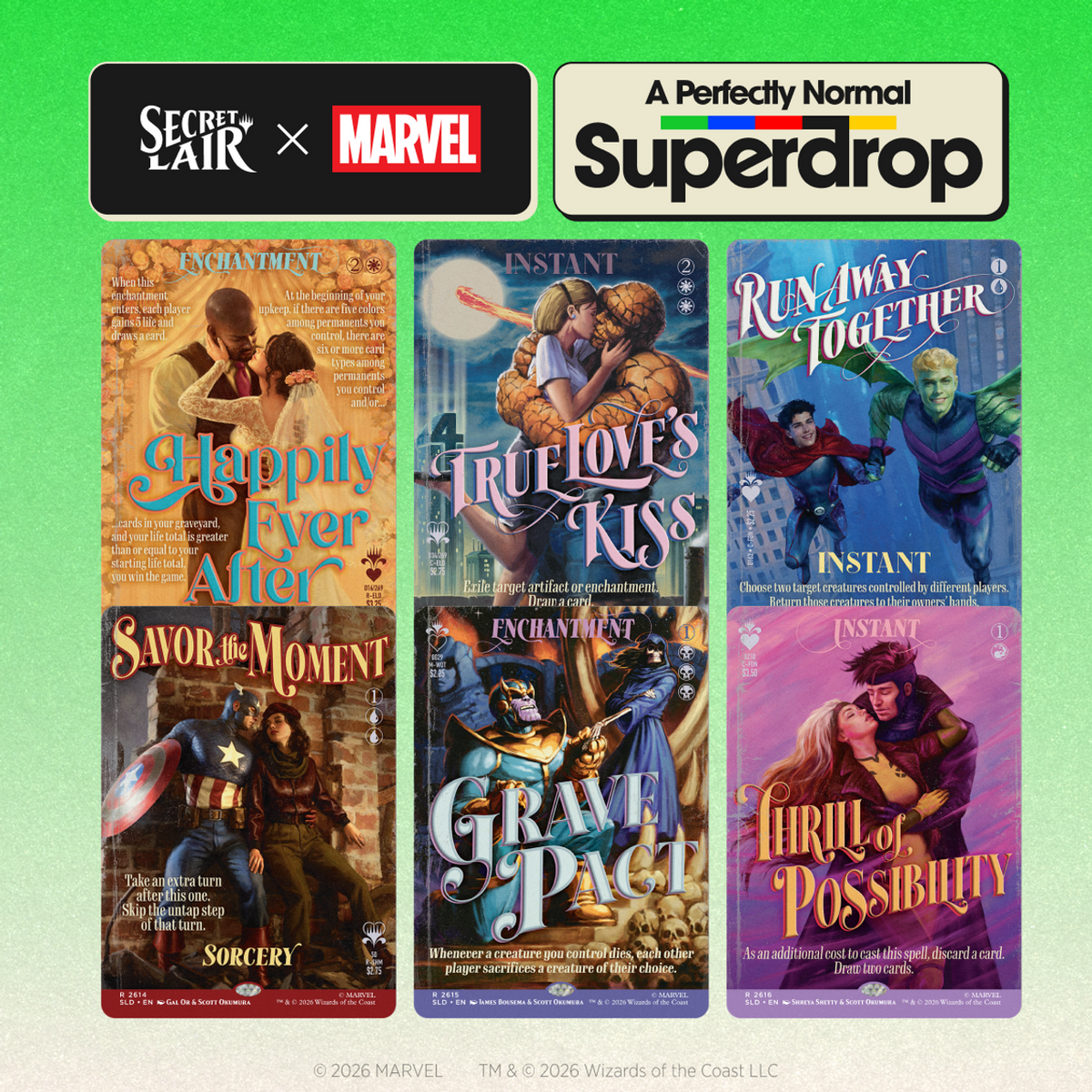 Secret Lair x Marvel: True Believers in Love (Non-Foil)